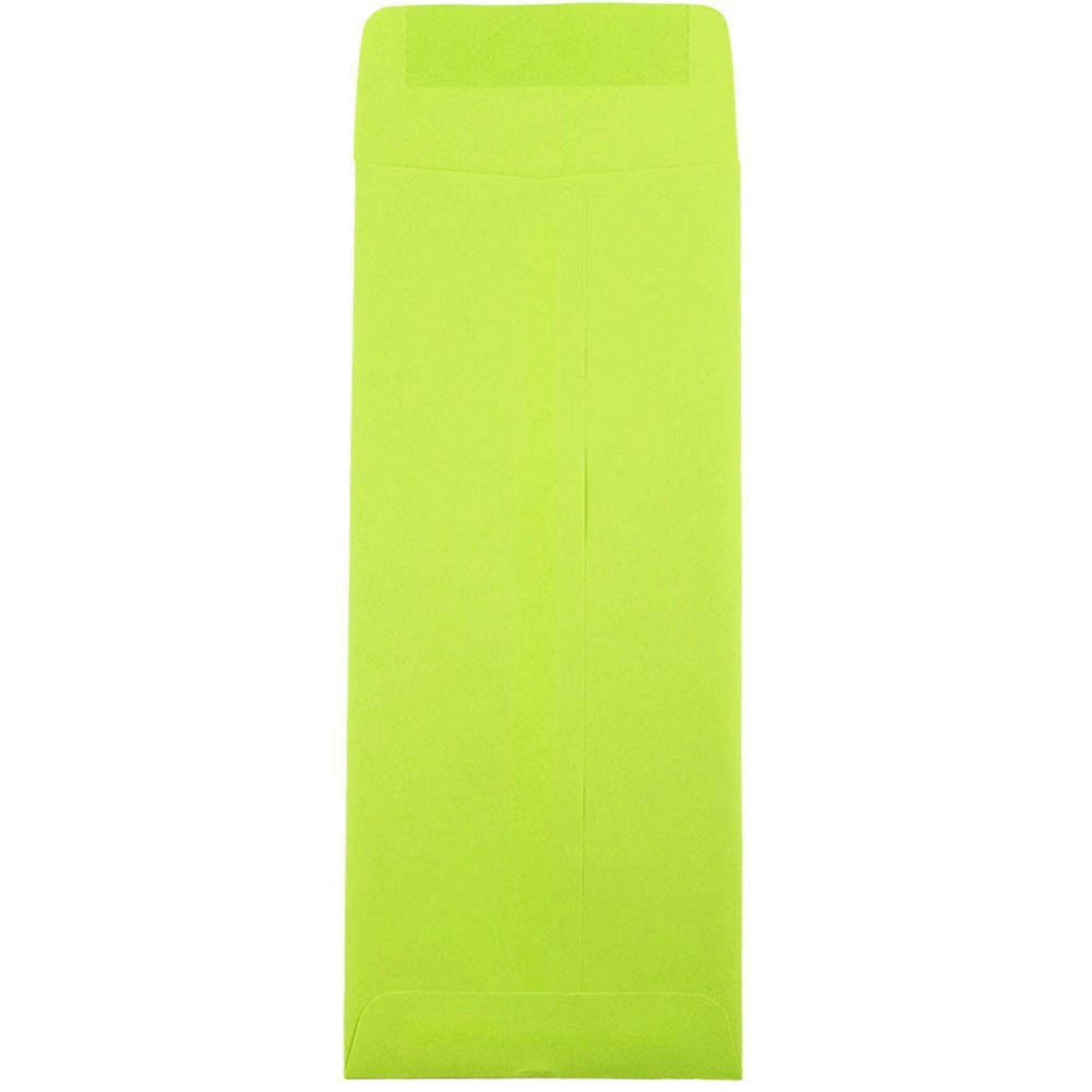 JAM Paper 4.75" x 11" Ultra Lime Green Policy Business Envelopes